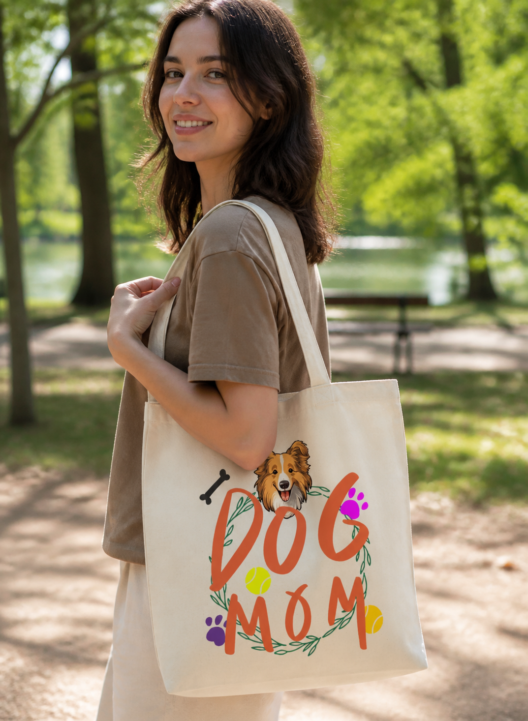 [cc] Dog Mom – torba dla psiej mamy - Beige - bag_front