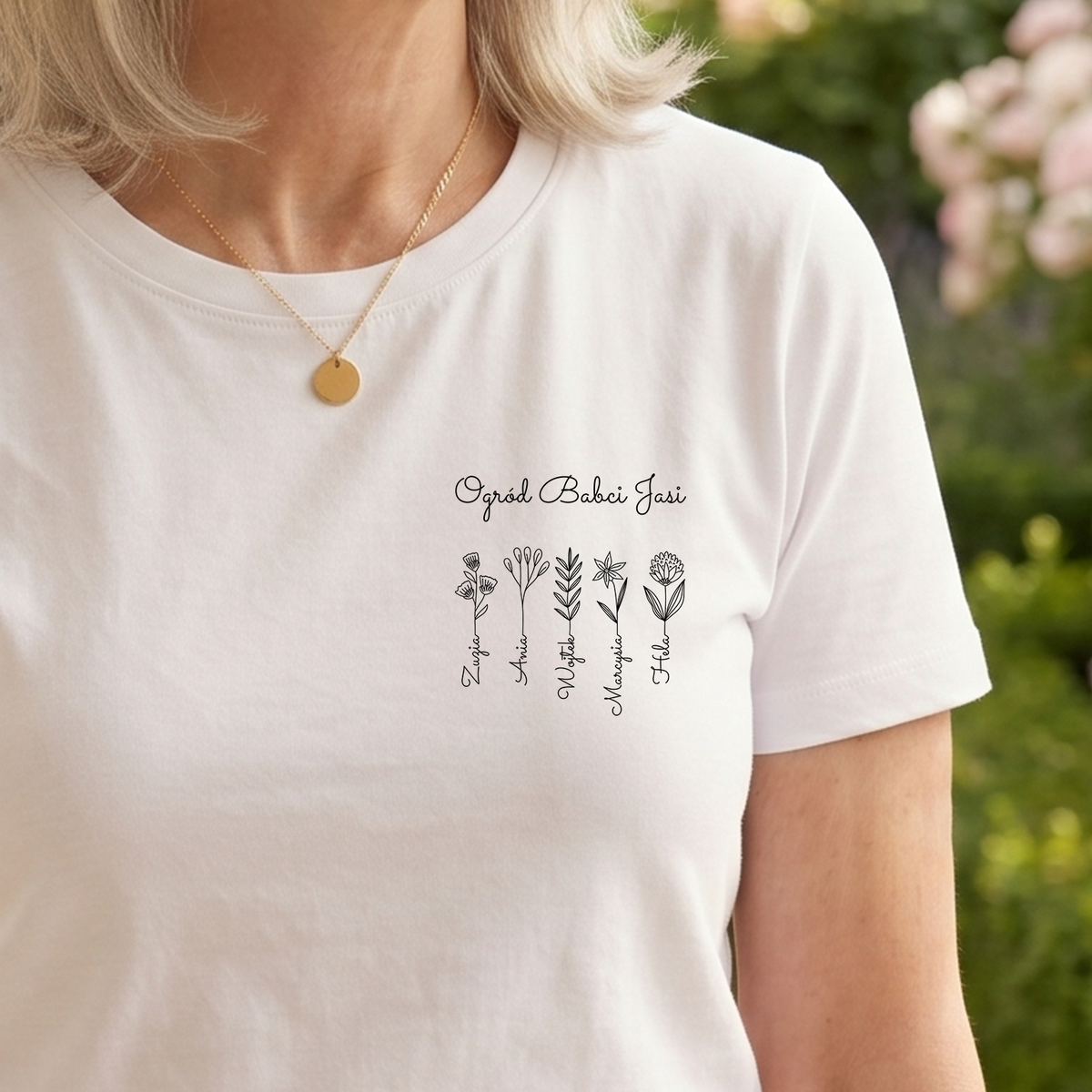 [cc] Koszulka personalizowana „Minimalistyczny Ogród” - White - front