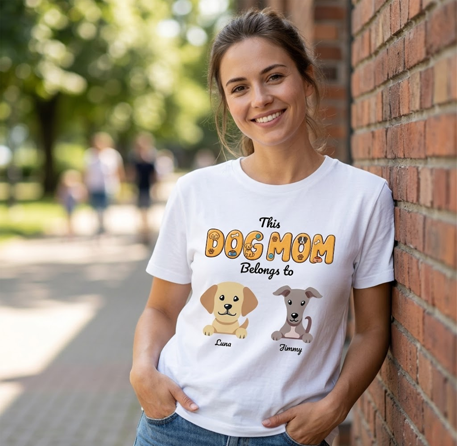 [cc] Dog Mom – koszulka, która należy do jej psów - White - front