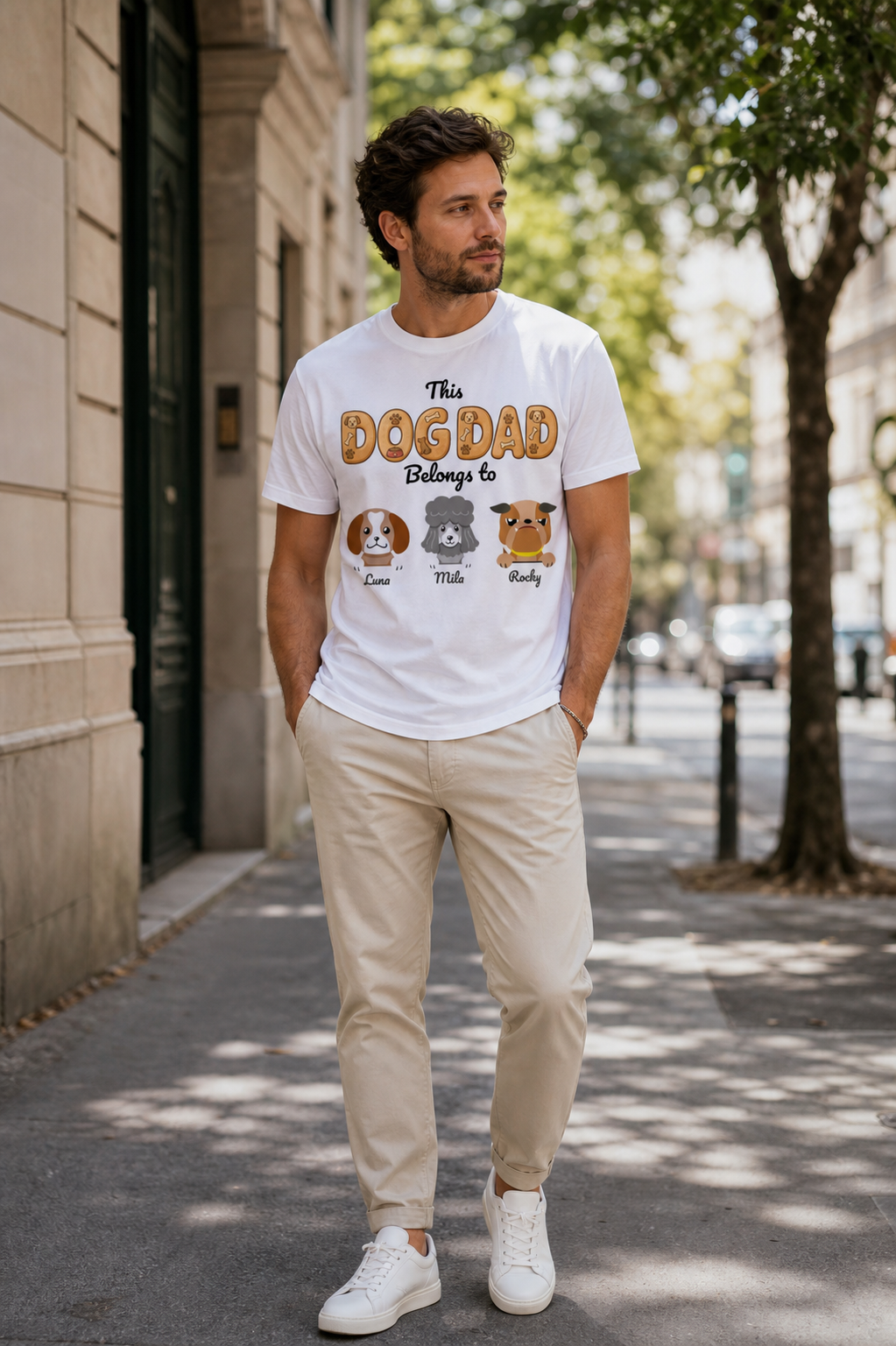 [cc] Dog Dad – Koszulka, która należy do jego psów - White - front